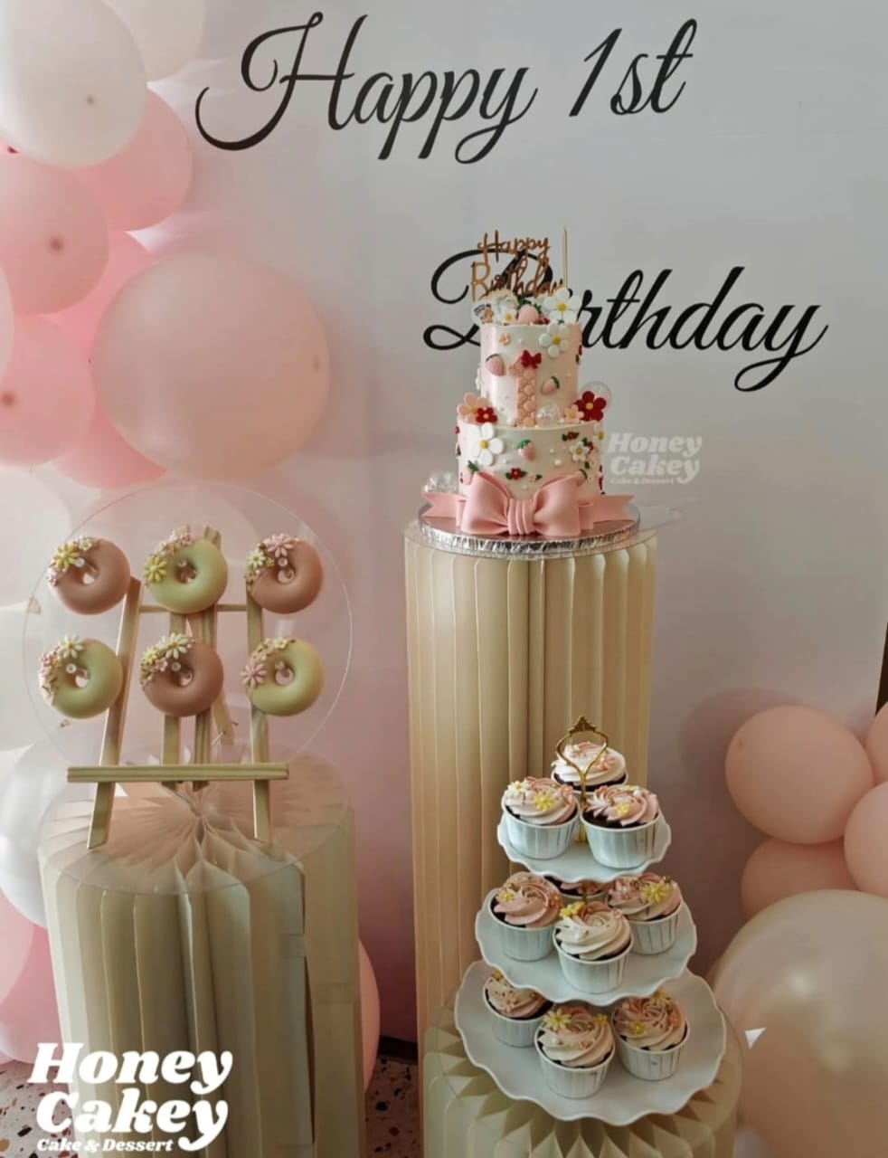 2 Tier Party Set Pink Color - Party Set by Honey Cakey, Bandar Mahkota Cheras