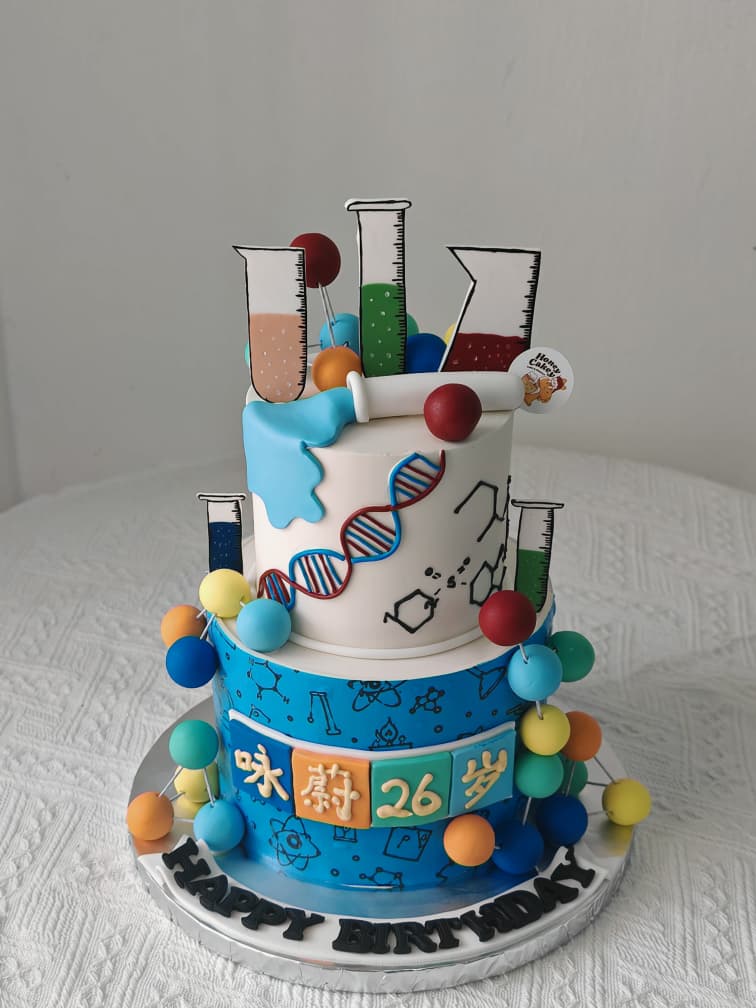 Lab Cake - 2 Tier Cake by Honey Cakey, Bandar Mahkota Cheras
