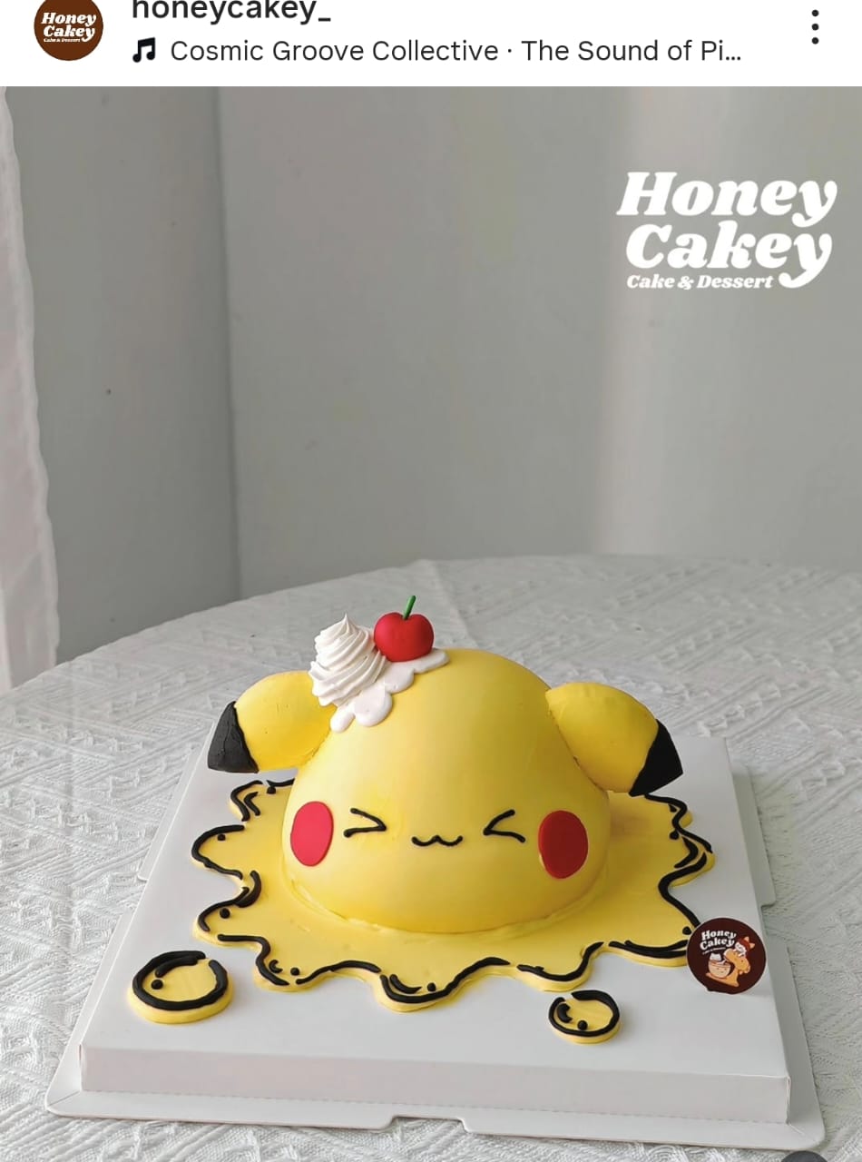 Pikachuu - 3D Fondant with Buttercream Cake by Honey Cakey, Bandar Mahkota Cheras