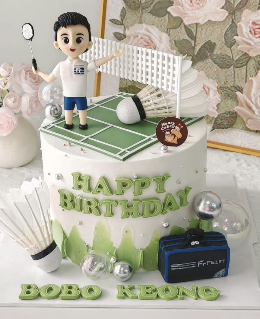 Badminton Cake - Themed Design Cake by Honey Cakey, Bandar Mahkota Cheras